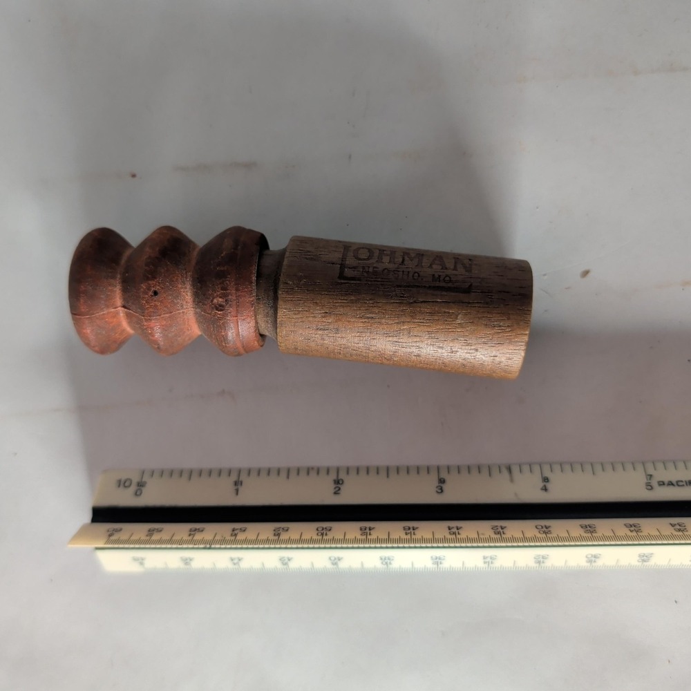Vintage Lohman Wood Mouth Game Call Brown Neosho MO USA Hunting Gear Collectible